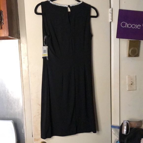MSK (NWTS) faux wrap sleeveless cocktail dress with rhinestone color Medium - Picture 2 of 9